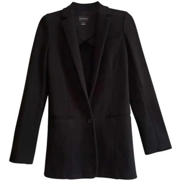 Club Monaco Black Long Ribbed Back Blazer 4 - Picture 1 of 7